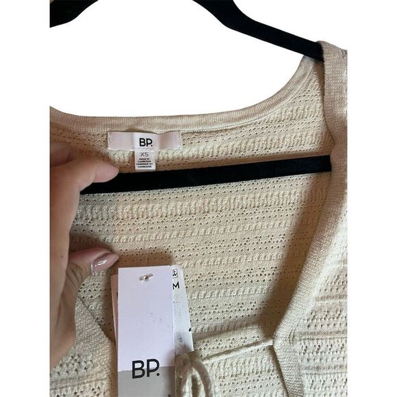 NWT BP. BEIGE CROCHET KNIT LONG SLEEVE CARDIGAN BOHO COVERUP WOMENS SIZE XS - Picture 7 of 8